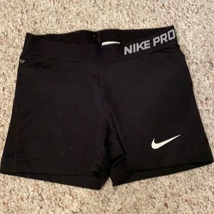 Black Nike Pro 3 inch spandex shorts